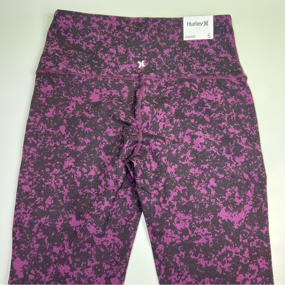 Hurley Womens Leggings Reversible Purple Black Yoga Pants size S NWT - Picture 4 of 7